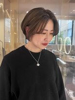 マイル 渋谷(mile)&nbsp;【SATSUKI】センター分けショート/オリーブベージュ