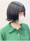 【モリオ松戸 石山】黒髪外ハネボブぷつっとボブ前髪有20代30代
