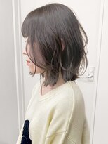 パークレーン アイス イヴェン(park lane ICI yeven)&nbsp;ブリーチなし切りっぱなしボブミディアムレイヤーボブ夏カラー