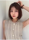 ハイライト白髪ぼかしダブルカラーインナーカラーショートボブ