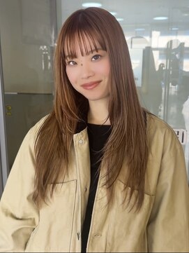 シェモアイグレック(chez-moi igrek) 20代30代40代小顔前髪オレンジベージュレイヤースタイル