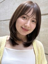 ガーデン 銀座(GARDEN)&nbsp;ミディアムレイヤーカット/イメチェン/前髪/顔周り/モカベージュ