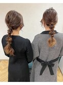 ブリーチなしカラー/ヘアアレンジ/ヘアセット/福岡/10代20代30代