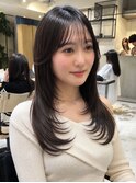オリーブベージュ/レイヤーカット/顔周りレイヤー/シースルー