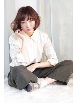ソア 武蔵小杉(SOAR) ココアベージュグレージュカラーの黒髪ローライト小顔ボブウルフ