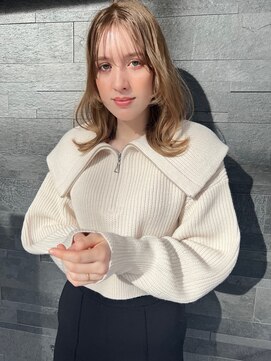 マリアバイアフロート(Maria by AFLOAT) 【山田】ミルクティーベージュ小顔ウルフくびれレイヤー