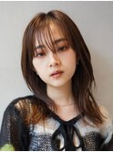 イメチェン/大人可愛い/小顔カット/フェミニンダークアッシュ