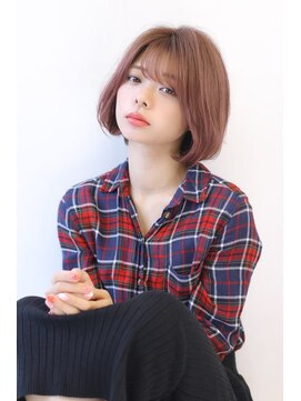 オーロ 緑地公園店(ORO) ローライトことりベージュ大人かわいい小顔スリークボブ大人ボブ