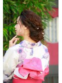 おでかけや女子会に☆大人シンプルサイドシニヨン