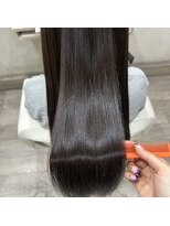 エルデ ナインズ ヘアー スタンド 川口店(elde 9's HAIR STAND) ピンクベージュorインナーグレージュの厚めバング大人ヘア