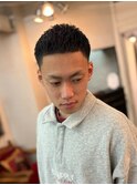 MEN'S HAIRウルフアッシュブラックカルマパーマベリーショート