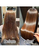 【梅雨対策/自然なストレート】カット+オイルin縮毛矯正+Aujua￥15400