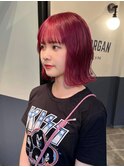 【ステップボーンカット】レッドボブヘア
