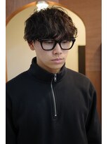 エディ(Edy)&nbsp;メンズマッシュシャドウパーマケアパーマブラウンカラー岡山