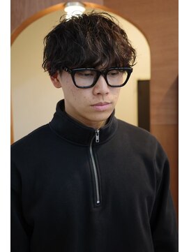 エディ(Edy) メンズマッシュシャドウパーマケアパーマブラウンカラー岡山