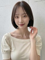 カバーヘア ブリス 志木南口駅前店(COVER HAIR bliss)&nbsp;夏カラーブリーチなし暗髪グレー切りっぱなしボブ小顔p志木