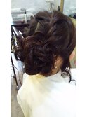 編み込みサイドヘアセット