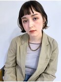 黒髪ボブの外ハネアレンジ