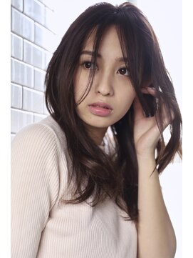 アボヘアー(Abo hair) ダークグレージュ愛されワンカールロング無造作ナチュラルカラー