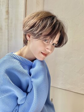 ナック ガーデン(knack GARDEN) ウェットスタイル/大人女性の前髪なしハンサムショート/30代40代