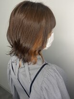 アペル(APPEL)&nbsp;切りっぱなしボブ　ミディアム　インナーカラー【岡山/岡山駅】