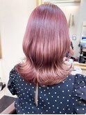 韓国風ボブウルフ外ハネエギョモリヨシンモリラベンダーピンク