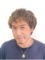 黄ぐまくん美容室 メンズ ランダムパーマ