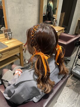 アフィナー(Afinar) 編み込みリボンツイン