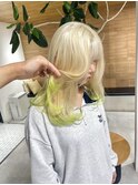 裾カラー ブロンド ブリーチ3回