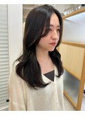 レイヤーカット×地毛風ベージュ