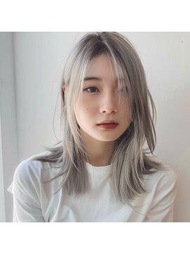 エヌプラスリタ 近鉄八尾(N+lita) ホワイトグレージュミニウルフデジタルパーマチェリーブラウン