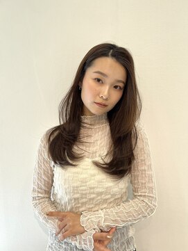 ラボヌールヘアーノーブル 新越谷店(La Bonheur hair noble) セミディシアーカラー韓国風ボブ美髪ピンクブラウン