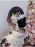 着物に合う低めタイトシニヨン