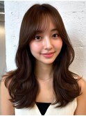 韓国ヘア レイヤーカット セミロング 小顔カット 艶髪 10代20代