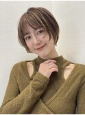ショートマッシュショートフェイスレイヤーブリーチハイライト