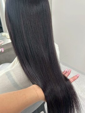 透明感ダークグレージュ/ロング/ストレート