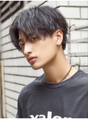 黒髪人気ツーブロックセンターパート