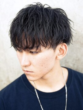 アルファ 新宿(alpha) サーフカール/ 刈り上げセンターパート/ブルーブラック[新宿駅]