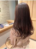 ピンクブラウン/ロングヘアー/顔まわりレイヤー