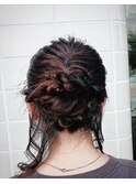 ハーフアップ風ヘアアレンジ