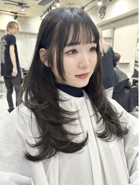 サイン 渋谷(SIGN) 韓国ヘアーハッシュカットレイヤーカットグレージュブリーチ無し