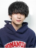 ツーブロなしラウンドマッシュ緩め波巻きパーマ