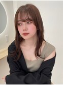 韓国風ワイドバングイメチェン小顔レイヤー美髪ココアブラウン3
