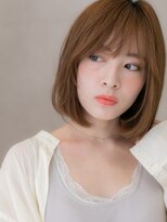 カバーヘア ブリス 志木南口駅前店(COVER HAIR bliss)&nbsp;アプリコットオレンジ大人美人前下がりボブディX志木30代40代