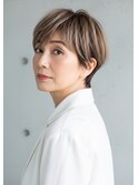 *ショートボブ/ショートヘア/脱白髪染め/白髪ぼかし/髪質改善
