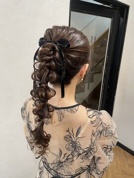 ハイル(KHAIR) あみおろしポニー♪/梅田美容室/金城二千夏