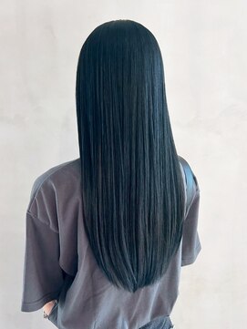 顔周りレイヤー小顔ロング韓国ヘア_ba559941