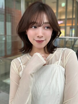 バイオレットジェム(Violet`jem) くびれレイヤーボブ顔周りカットチョコレートベージュKE-15