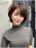 ショートボブ/前髪長め/小顔ショート/30代/40代