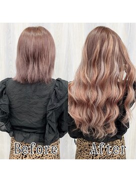 あるじゃんすー さいたま店 ピンクベージュ×ピンク#シールエクステ#小顔#エクステ#大宮